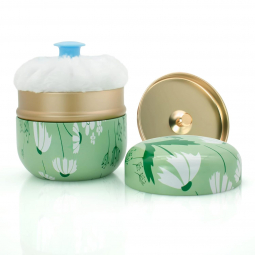 Light Green Powder Puff Container